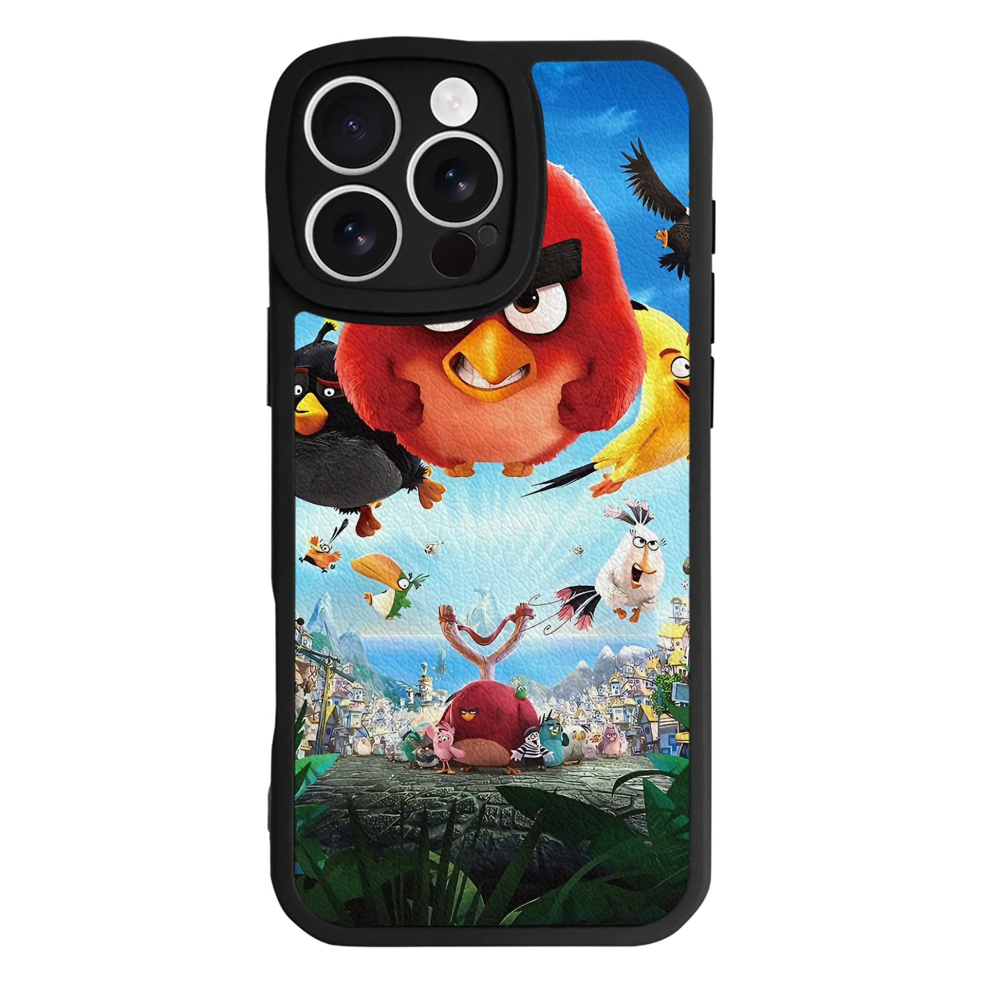 （画像用） Angry Birds アングリーバード 【iPhone 16シリーズ対応】シリコンスマホケース（レザー調） 材質：シリコン